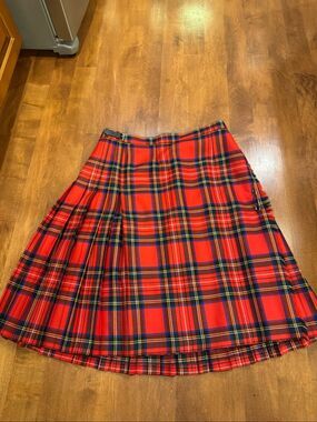 Vintage James Pringle Weavers Wool Tartan Kilt Skirt Sz 20 Scotland Plaid